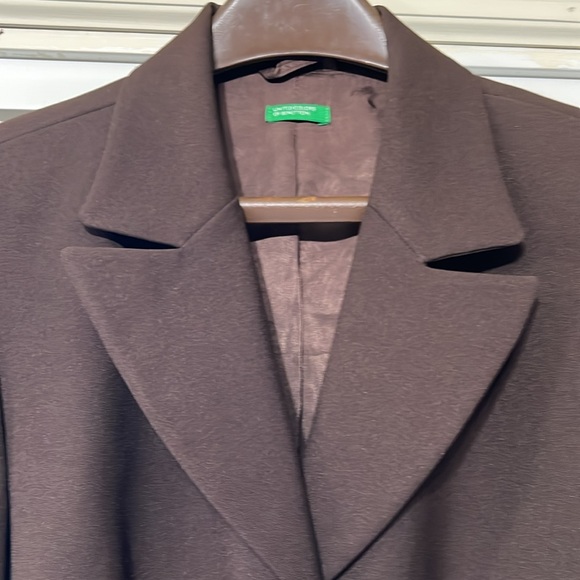 United Colors of Benetton Women’s Y2K Brown Suit Jacket, Excellent Condition, 10 - Picture 2 of 8